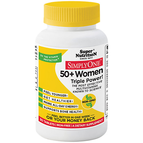 Simply One Triple Power Multivitamin for Women 50+ Iron Free (30 Tablets) 