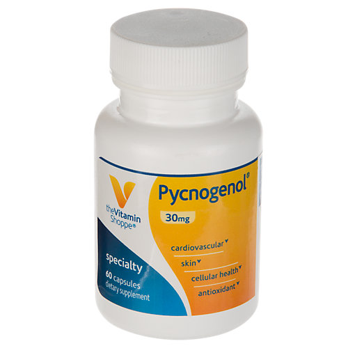 Pycnogenol 30mg Antioxidant That Supports Cardiovascular, Skin Cellular Health (French Maritime Pine Bark Extract) (60 Capsules) by The Vitamin Shoppe 