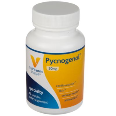 Pycnogenol 30mg Antioxidant That Supports Cardiovascular, Skin Cellular Health (French Maritime Pine Bark Extract) (90 Capsules) by The Vitamin Shoppe 