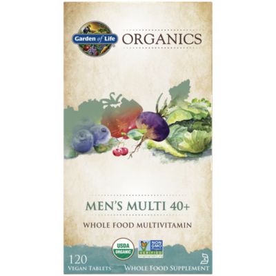 mykind Organics Whole Food Multivitamin for Men 40+ (120 Vegan Tablets) 