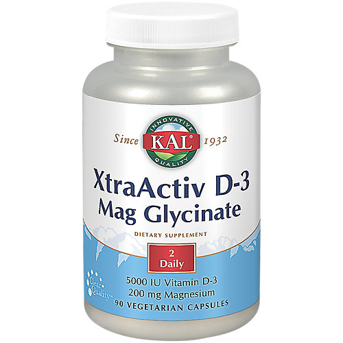 XtraActiv Vitamin D3 Magnesium Glycinate 5,000 IU / 200 MG (90 Vegetarian Capsules) 