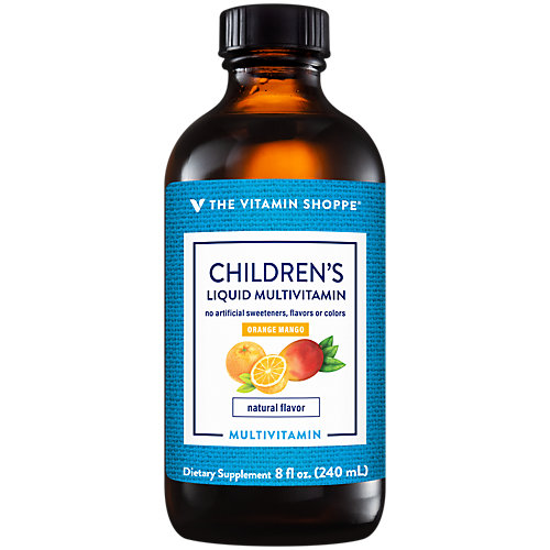 The Vitamin Shoppe Children's Liquid Multivitamin, Natural Orange Mango Flavor, No Artificial Sweeteners, Colors or Flavors, Liquid Multi for Kids (8 Fluid Ounc 