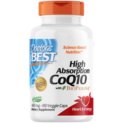 High Absorption CoQ10 with BioPerine Vegan 400 MG (180 Vegetarian Capsules) 