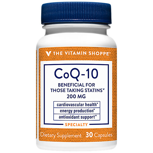 The Vitamin Shoppe CoQ10 200mg Beneficial for Those Taking Statins – Supports Heart Cellular Health and Healthy Energy Production, Essential Antioxidant – Once 