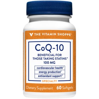 The Vitamin Shoppe CoQ10 100mg Beneficial for Those Taking Statins – Supports Heart Cellular Health and Healthy Energy Production, Essential Antioxidant – Once 