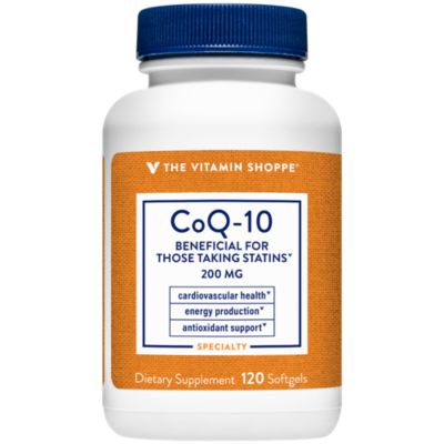 The Vitamin Shoppe CoQ10 200mg Beneficial for Those Taking Statins – Supports Heart Cellular Health and Healthy Energy Production, Essential Antioxidant – Once 