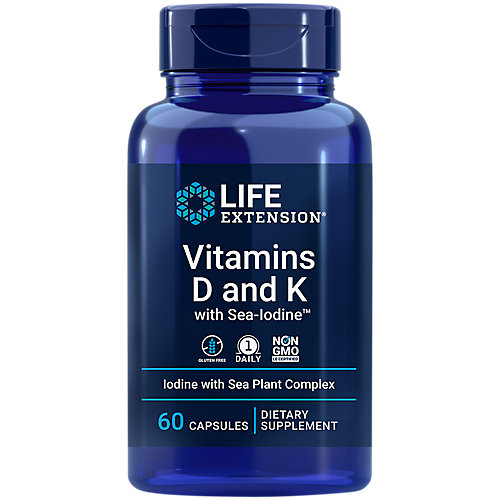 Vitamins D K with Sea Iodine (60 Capsules) 