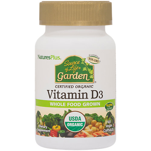 Source of Life Garden Organic Whole Food Vitamin D3 (60 Vegetarian Capsules) 