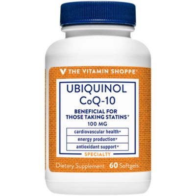 The Vitamin Shoppe Ubiquinol CoQ10 100mg Beneficial for Those Taking Statins – Supports Heart Cellular Health and Healthy Energy Production, Essential Antioxida 