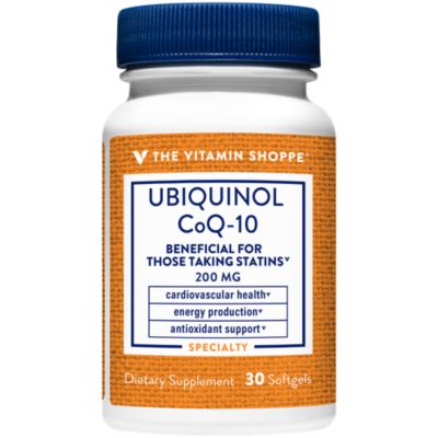 The Vitamin Shoppe Ubiquinol CoQ10 200mg Beneficial for Those Taking Statins – Supports Heart Cellular Health and Healthy Energy Production, Essential Antioxida 