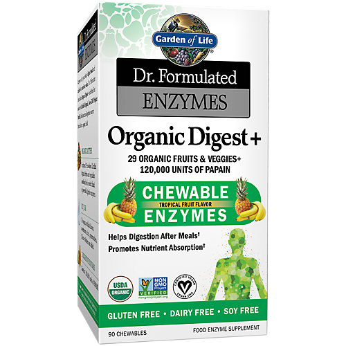 Dr. Formulated Organic Digest+ Enzymes Tropical Fruit (90 Chewables) 
