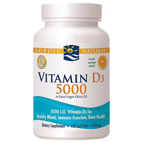 Vitamin D3 Healthy Bones, Mood Immune System Function 5,000 IU Orange (120 Softgels) 