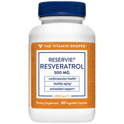 The Vitamin Shoppe Reservie™ Trans Resveratrol 500MG, Antioxidant that Supports Healthy Aging, Cellular and Cardiovascular Health (60 Veggie Caps) 