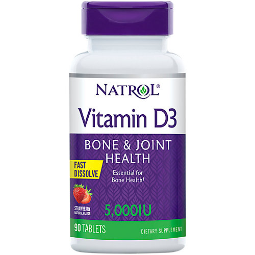 Vitamin D3 Fast Dissolve Strawberry 5,000 IU (90 Tablets) 
