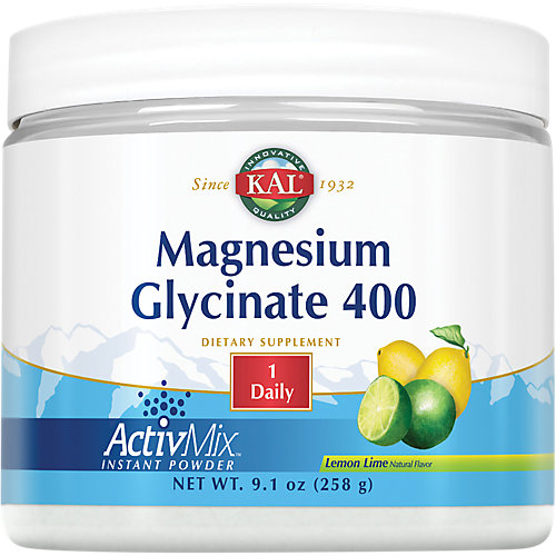 Magnesium Glycinate Powder Natural Lemon Lime Flavor 400 MG (45 Servings) 
