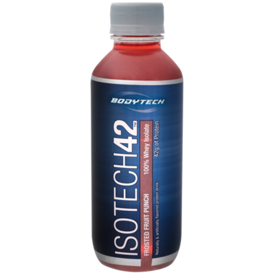 BodyTech IsoTech 42 Flavored Protein Drink with 42 Grams of Protein, 100 Whey Isolate, Fruit Punch (12 Drinks)