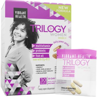 Trilogy Power Pack for Women with Multivitamins, Probiotics Fish Oils (30 Single Serving Packets) 