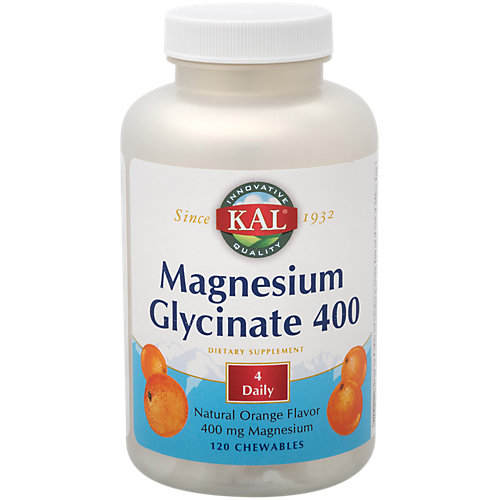 Magnesium Glycinate Natural Orange Flavor 40 MG (120 Chewable Tablets) 