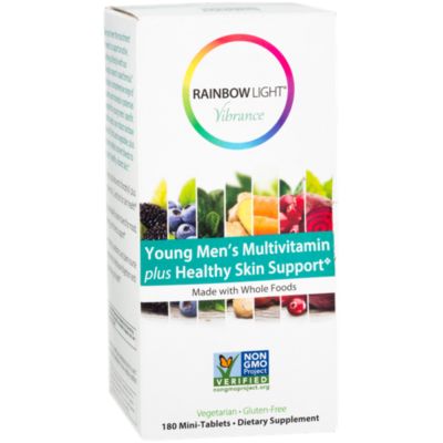 Whole Food Multivitamin + Healthy Skin Support for Young Men (180 Mini Tablets) 