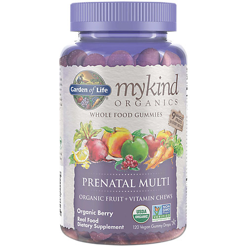 mykind Organics Whole Food Prenatal Gummy Multivitamin Organic Berry (120 Vegan Gummies) 
