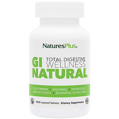 Gi Natural Total Digestive Wellness with Enzymes, Probiotics, Whole Foods Essential Cofactors (90 Tablets) 