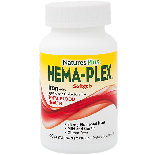 HemaPlex Iron with 85 MG of Elemental Iron Total Blood Health (60 Softgels) 