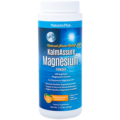 Kalm Assure Magnesium Powder Natural Stress Relief 400 MG Orange (60 Servings) 