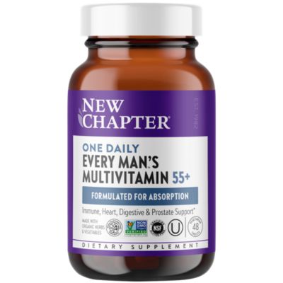 Organic Multivitamin for Every Man 55+ WholeFood Complex Once Daily (48 Tablets) 