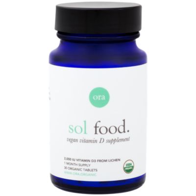 Sol Food Vegan Vitamin D 2,000 IU Vitamin D3 from Lichen (30 Tablets) 