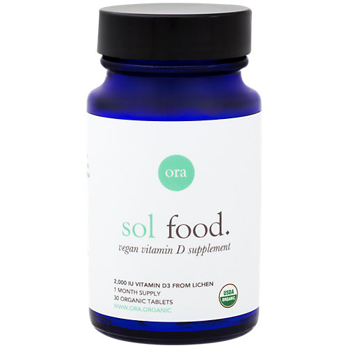Sol Food Vegan Vitamin D 2,000 IU Vitamin D3 from Lichen (30 Tablets) 