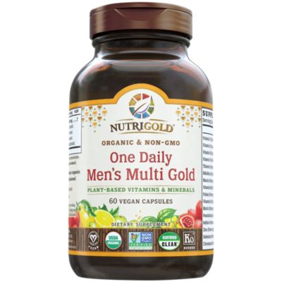 Organic One Daily Multivitamin Gold for Men PlantBased Whole Food (60 Capsules) 