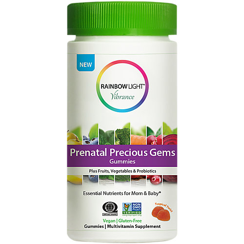 Prenatal Precious Gems Gummy Multivitamin Essential Nutrients for Mom Baby Tropical Twist (120 Gummies) 