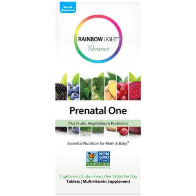 Prenatal One Multivitamin with Probiotics Essential Nutrients for Mom Baby (120 Tablets) 