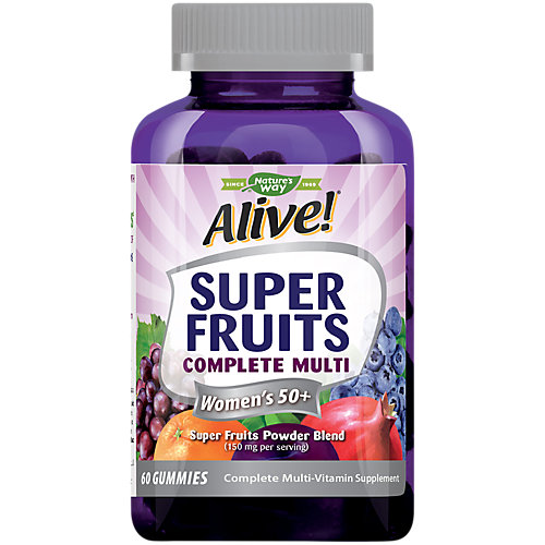 Alive Complete Gummy Multivitamin for Women 50+ Super Fruits Powder Blend (60 Gummies) 