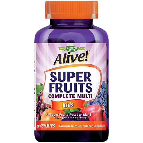 Alive Complete Gummy Multivitamin for Kid's Super Fruits Powder Blend (60 Gummies) 