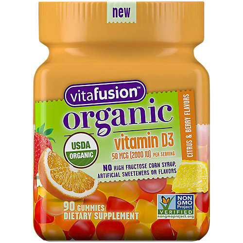Organic Vitamin D3 50 MCG Citrus Berry (90 Gummies) 
