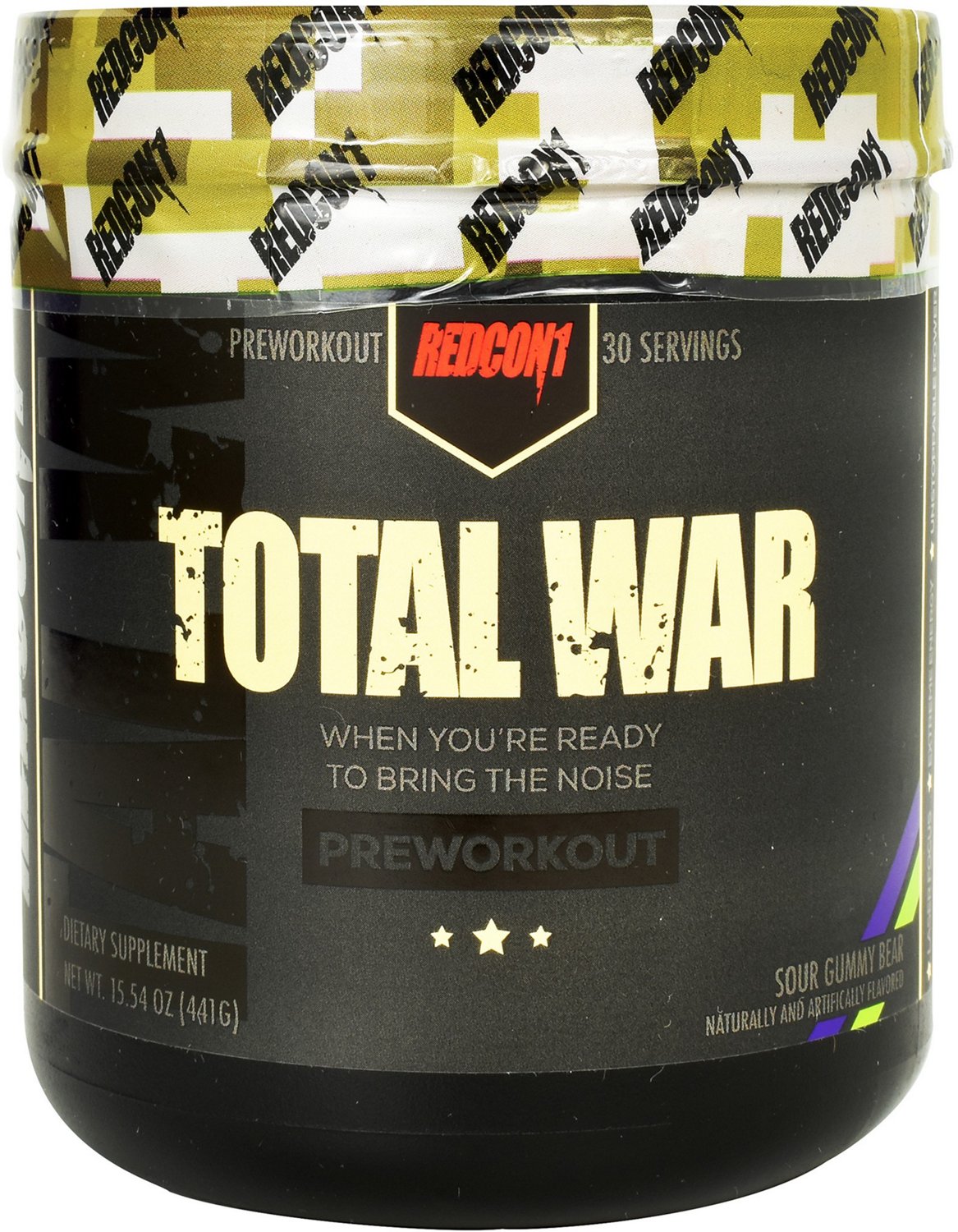 Redcon Total War Preworkout Powder Sour Gummy Bear Servings