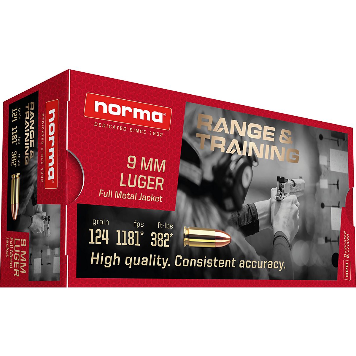 Norma USA 9mm 124 Grain FMJ Ammunition 50 Rounds Academy