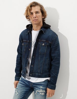 american eagle hooded denim jacket