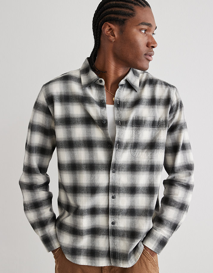 AE Everyday Plaid Button-Up Shirt