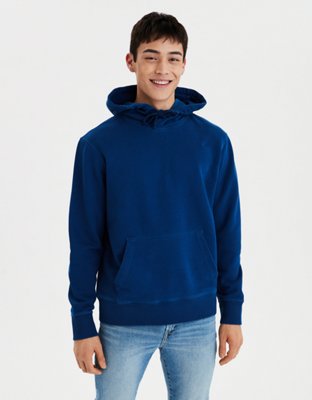 blue hoodie outfit men