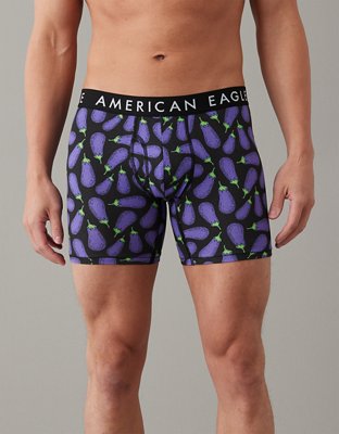 Small - 5-Pack AEO American Eagle Men's 6 Flex Boxer Brief Trunks - Space