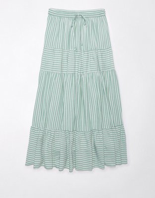 AE High-Waisted Multi Striped Maxi Skirt