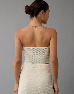AE Cinch Front Crochet Tube Top