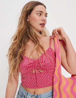 AE Cropped Silky Cut-Out Cami