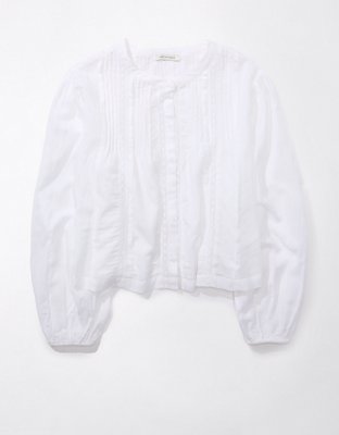 AE Long-Sleeve Pintuck Shirt