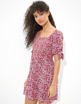 american eagle smocked mini dress