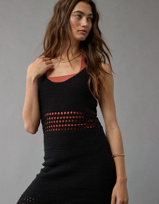 AE Crochet Mix Stitch Midi Dress