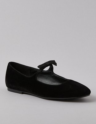 Bailarinas Mary Jane De Terciopelo Para Mujer | Suela De Goma Antideslizante Y Plantilla Transpirable