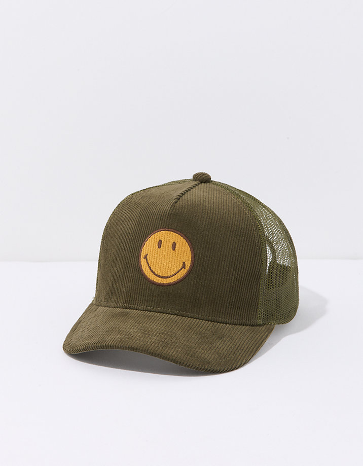 AE Smiley Corduroy Trucker Hat